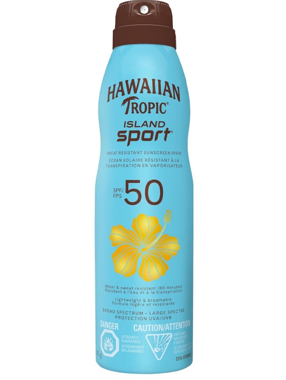 New Hawaiian Tropic Island Sport Spray 50 SPF Ex 2028 June